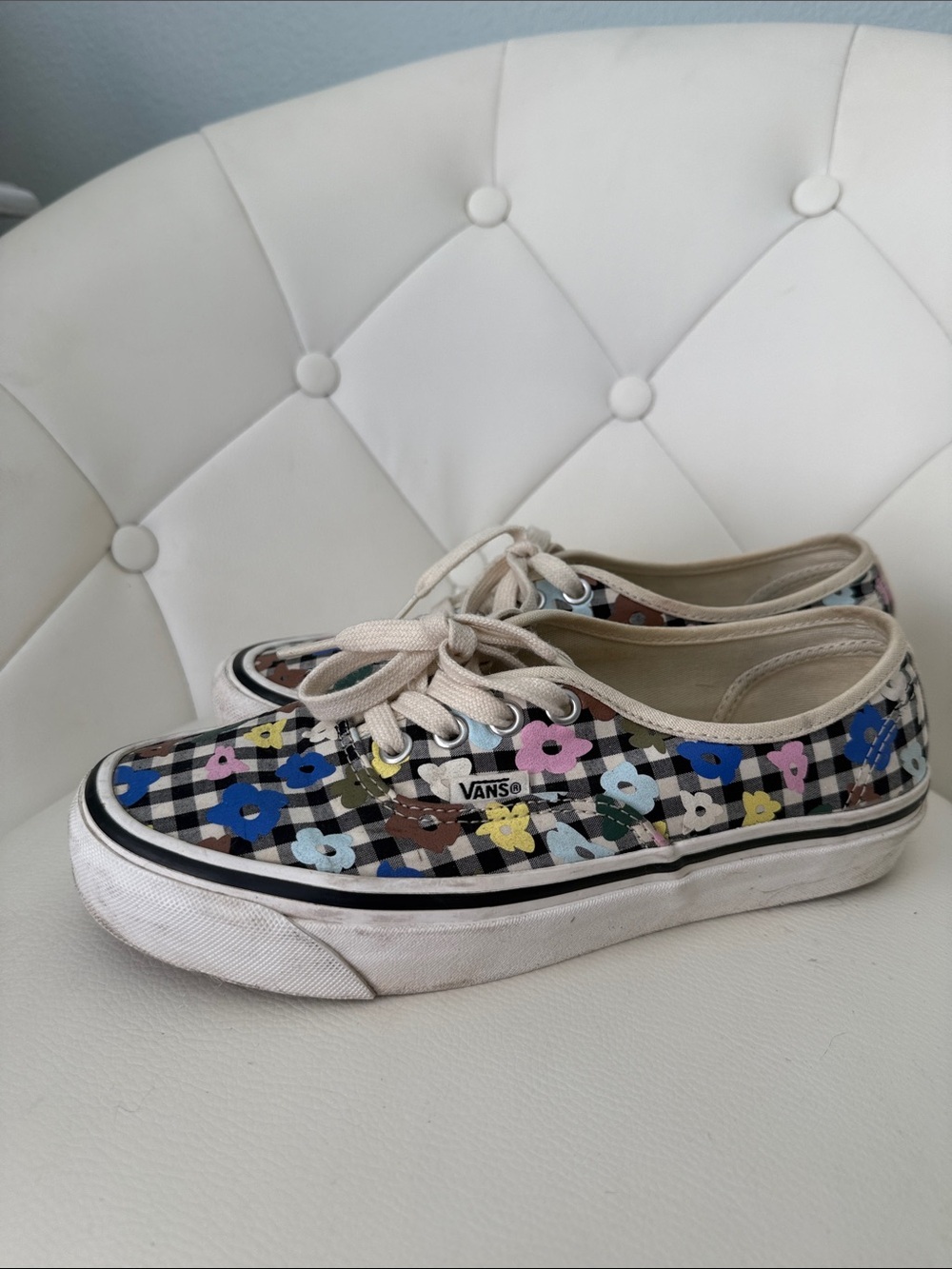 VANS X SANDY LIANG W7.5 Floral Check Plaid Sneakers - Multicolor - Picture 10 of 16